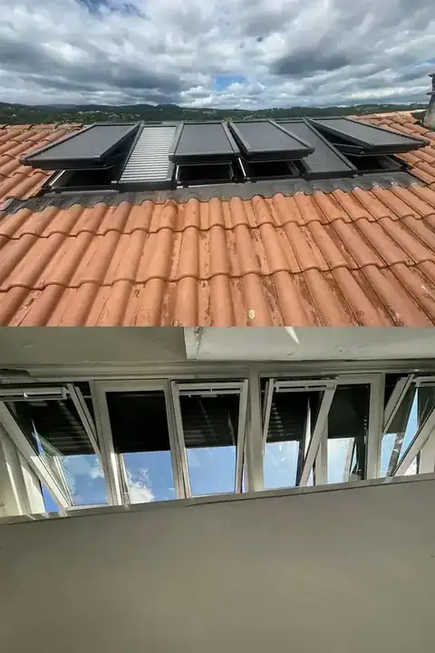 Une double verrière VELUX 3 en 1 motorisée